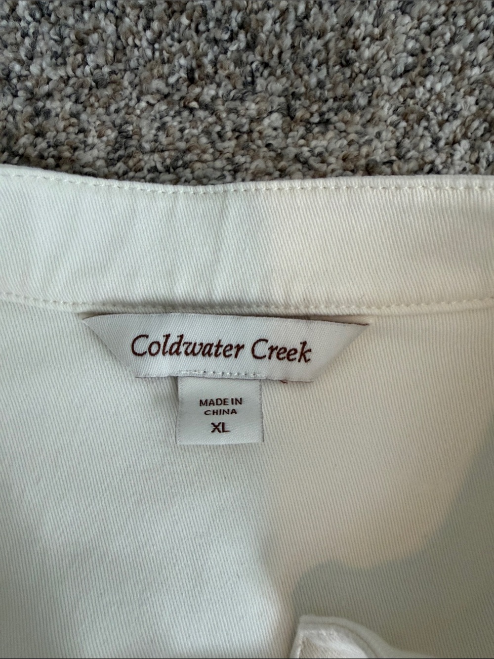 Coldwater Creek Cream Button-Front Jean Jacket XL - Picture 2 of 9